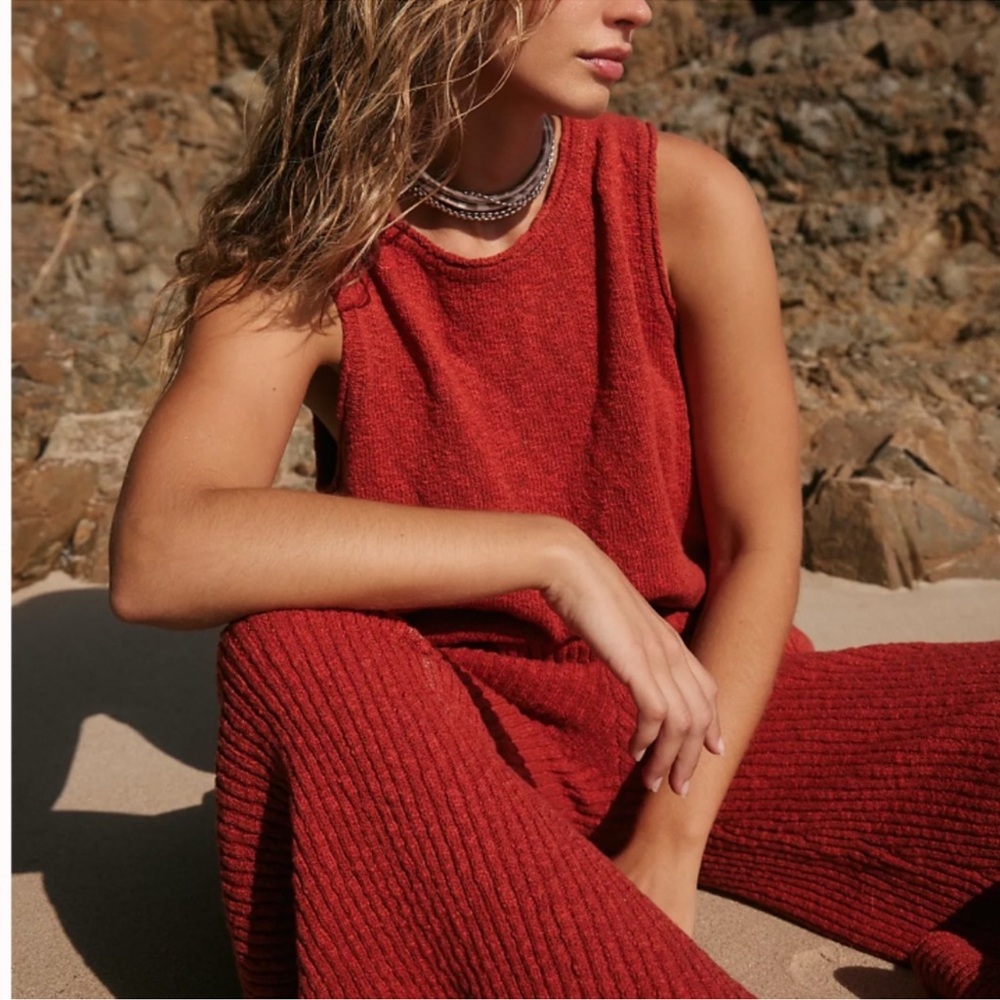 Free People co-ord sweater set in chili oil